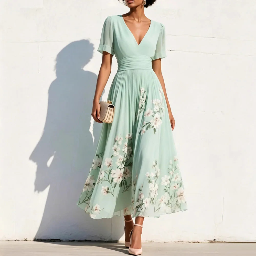 Paula Floral A Line Wedding Guest Dress