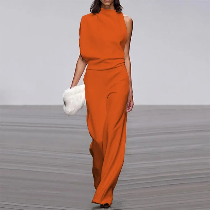 Valentina Draped One-Shoulder Jumpsuit