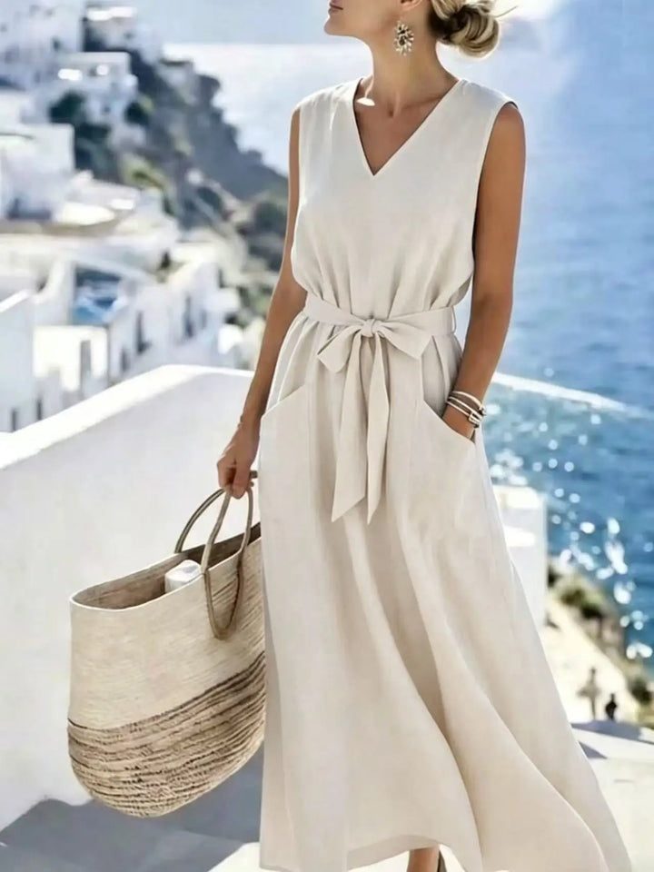 Camille Casual V Neck Maxi Dress