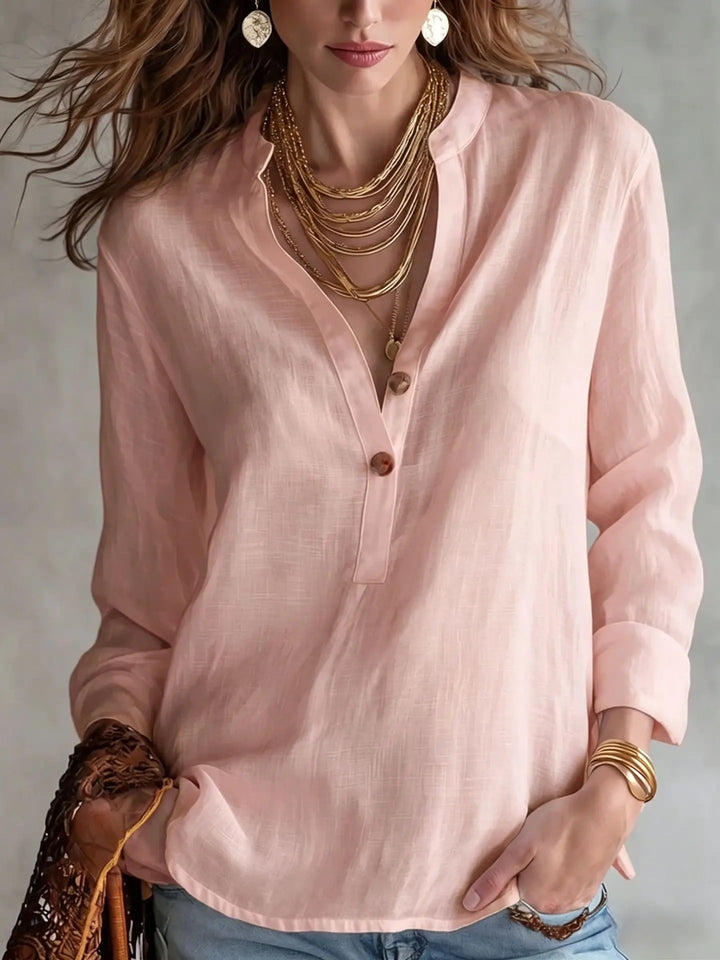 Aubrey Breathable Linen Blend Blouse