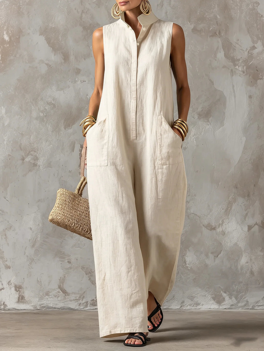 Presley Effortless Stand Collar Jumpsuit