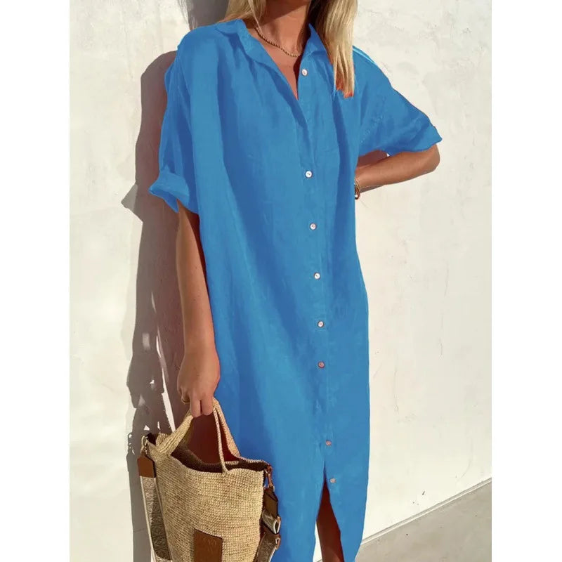 Brielle Button Front Midi Dress