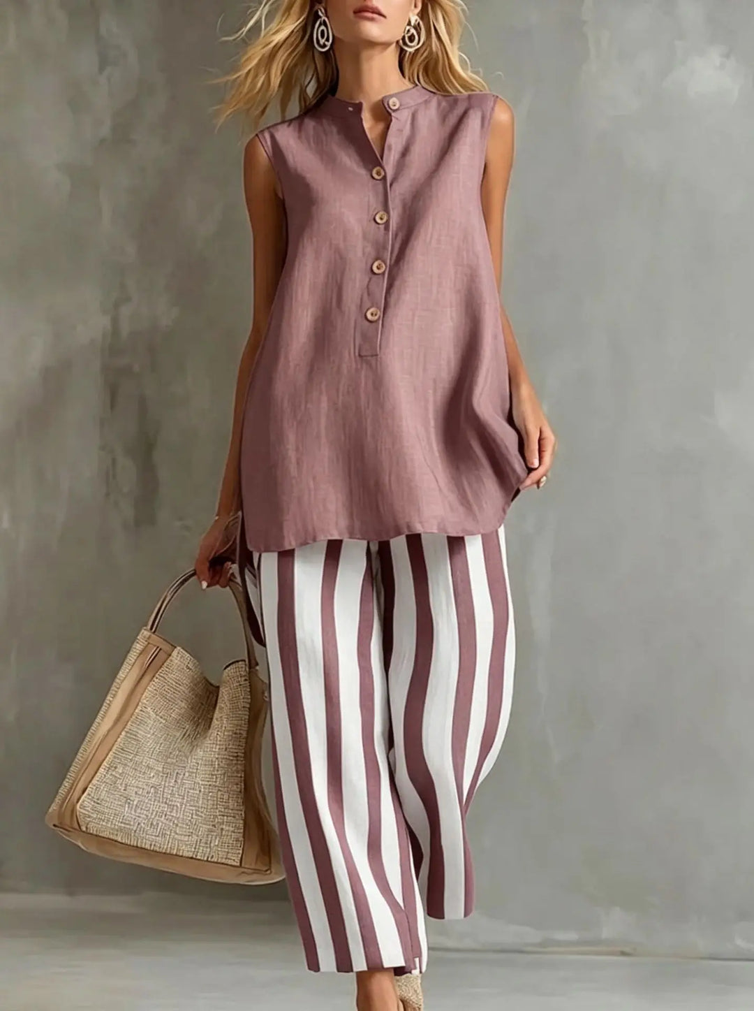 Catherine Striped Wide Leg Set