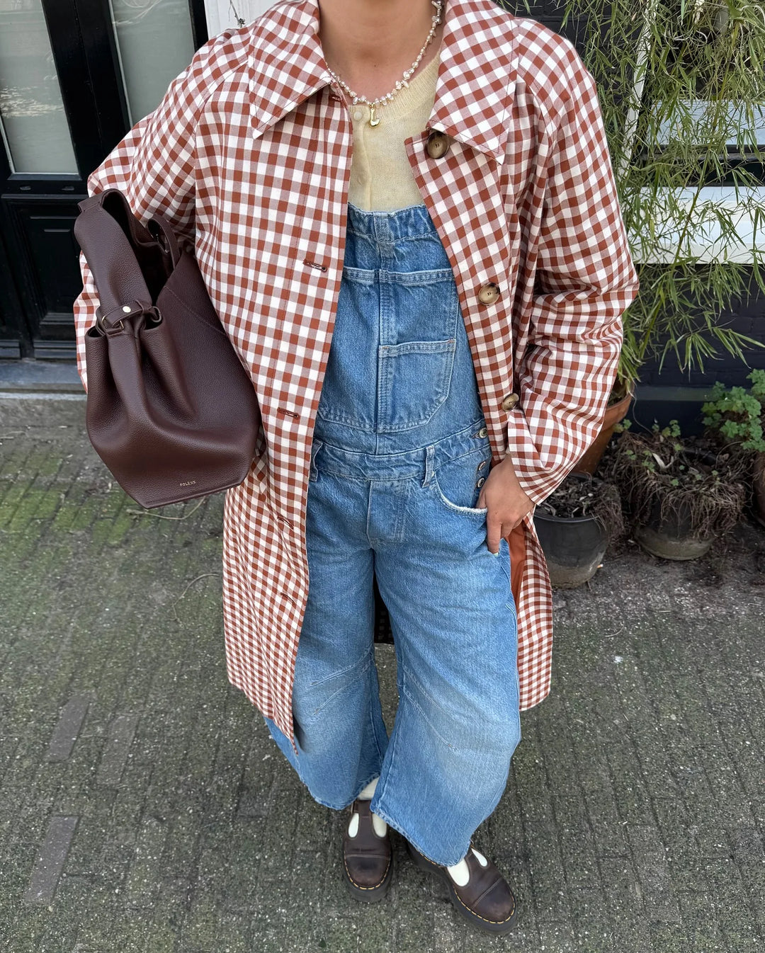 Marigold Gingham Trench Coat