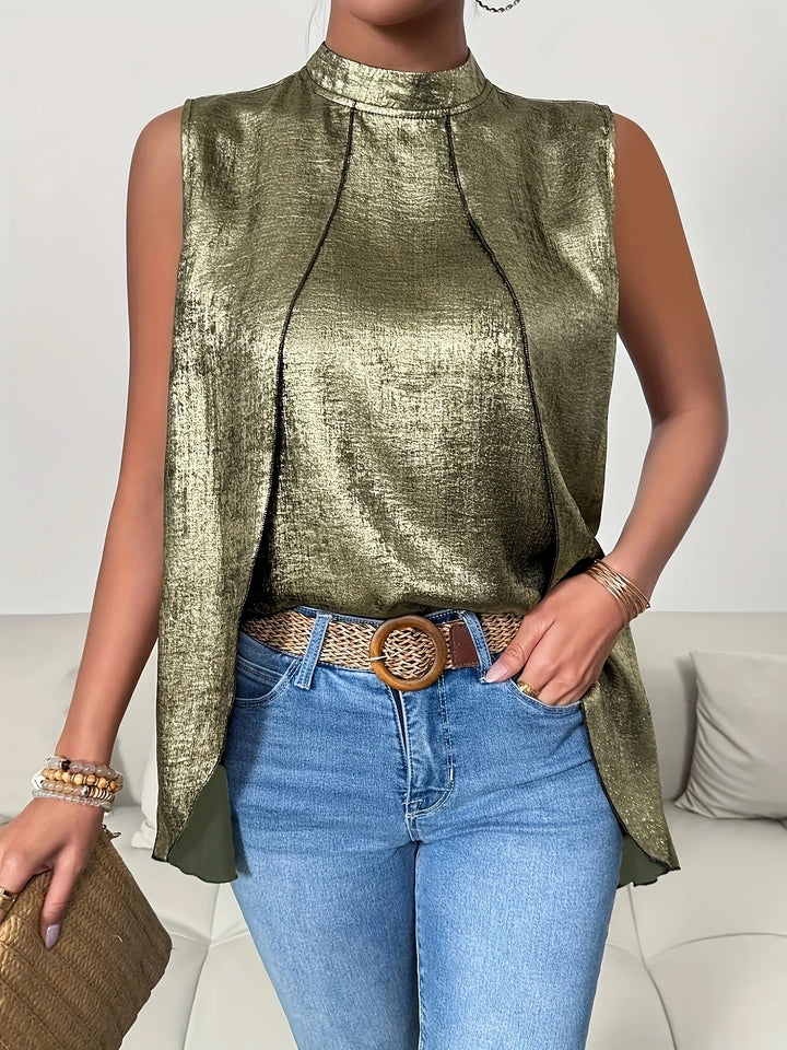 Celestine Metallic Sleeveless Blouse