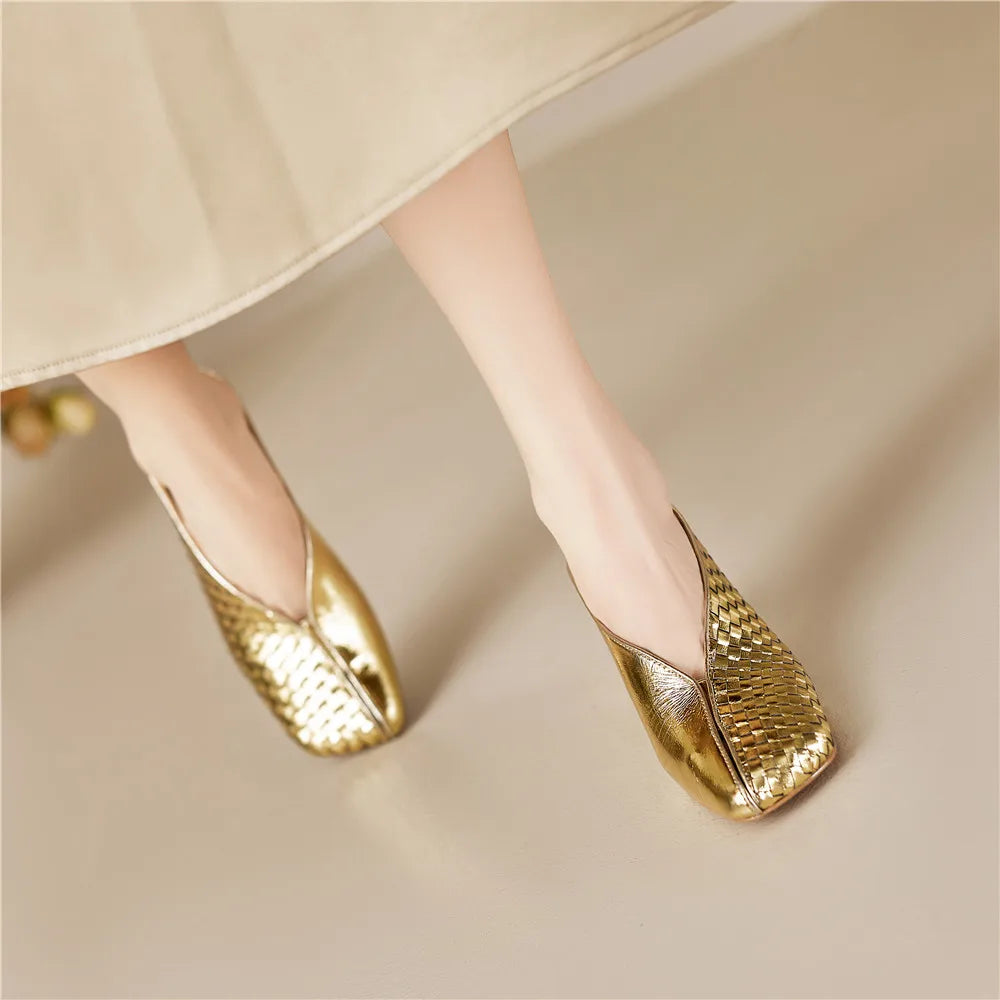 Lucia Woven Leather Heels