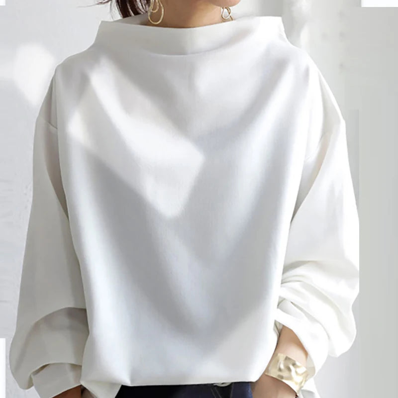 Sabine Draped High Neck Blouse