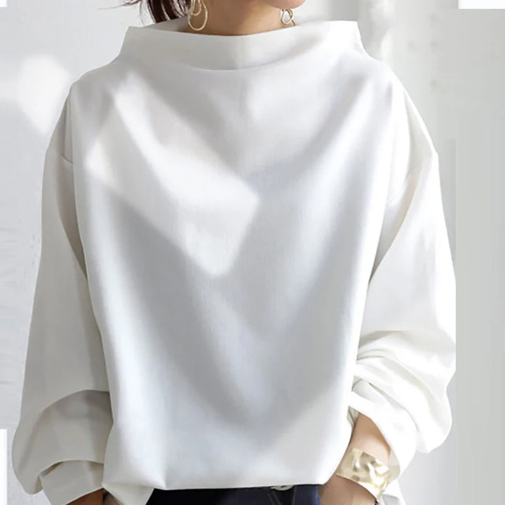 Sabine Draped High Neck Blouse