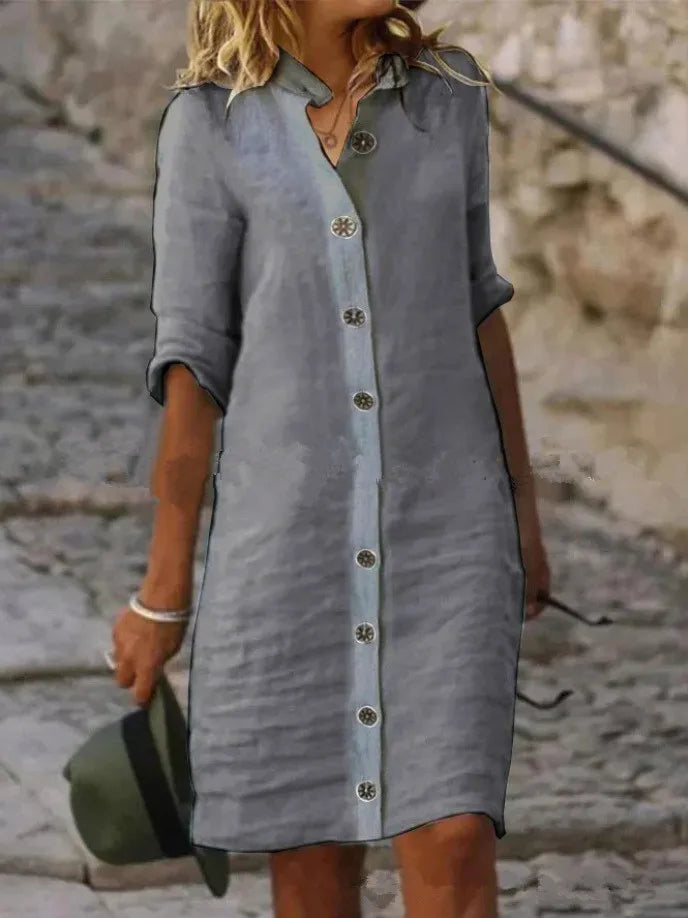 Claire Button Front Mini Dress