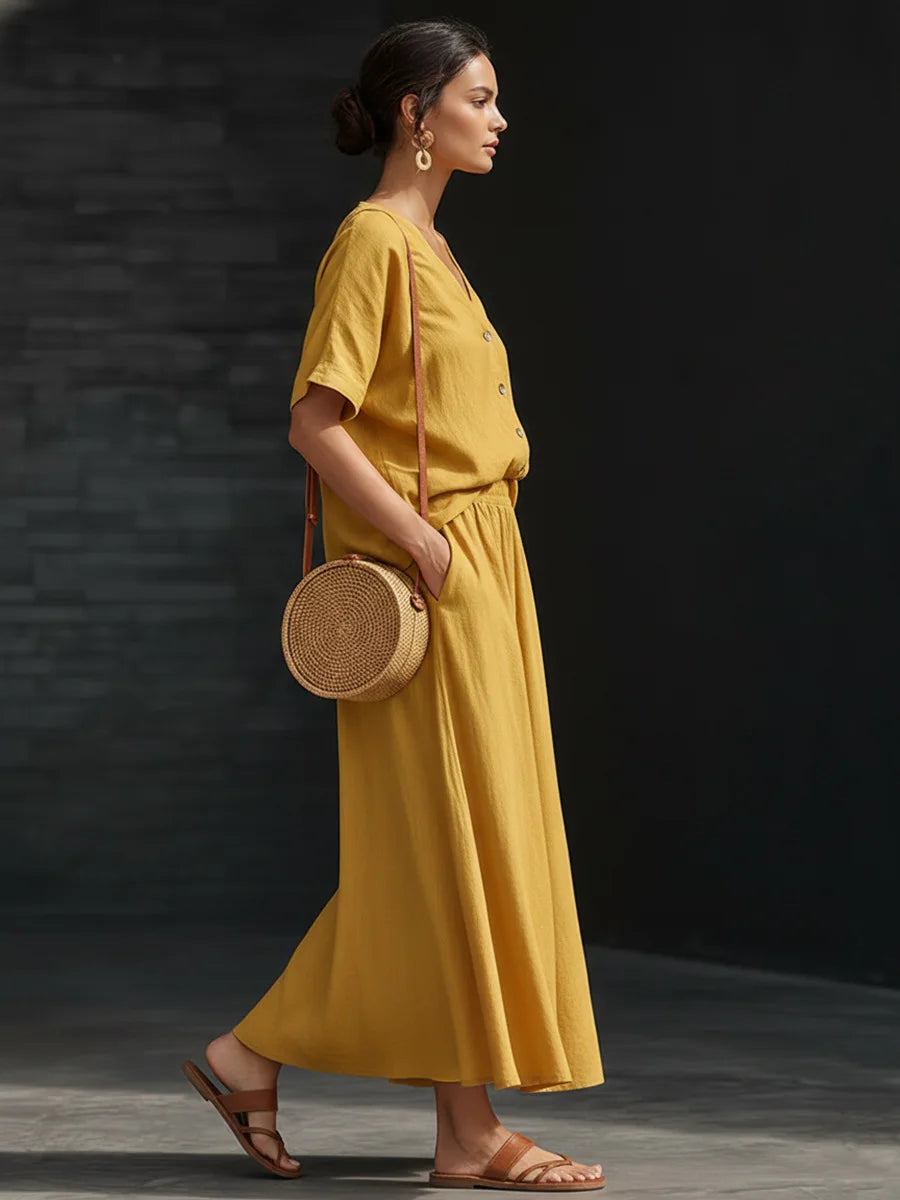 Chelsea Button Front Skirt Set