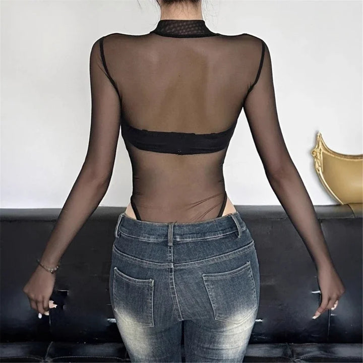Maya Sheer Snake Bodysuit