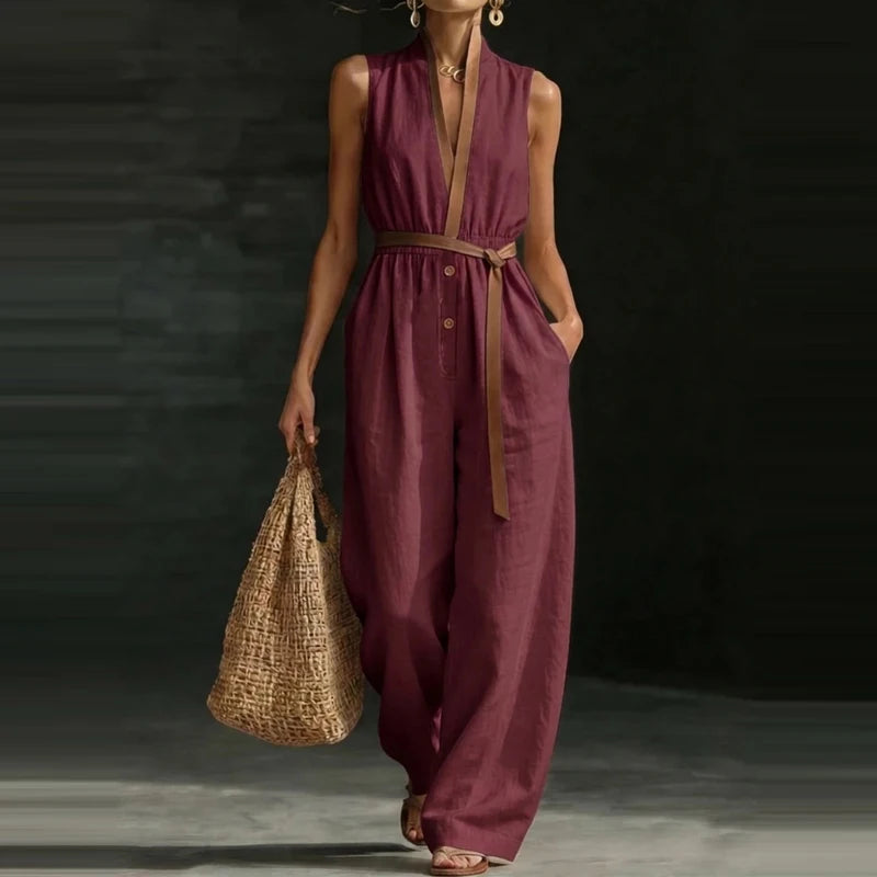 Celia V Neck Wide Leg Jumpsuit