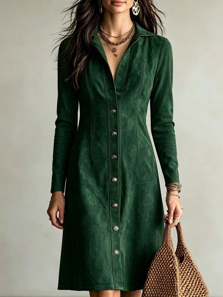 Sabina Button Front Shirt Dress