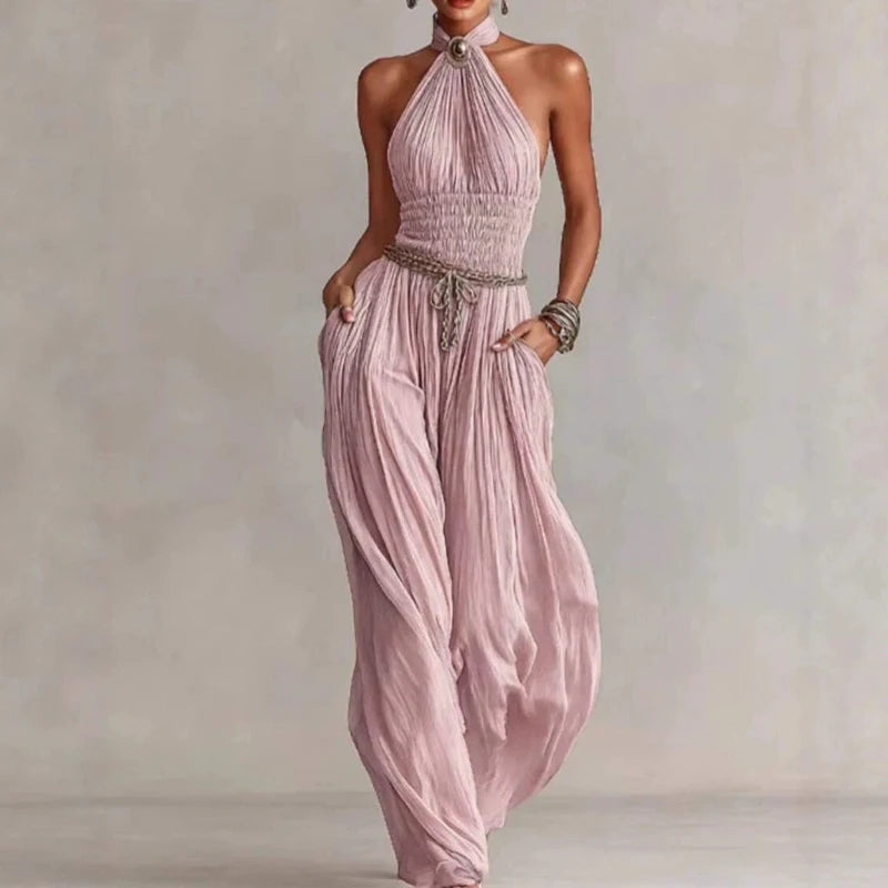 Selene Halter Neck Wide Leg Jumpsuit