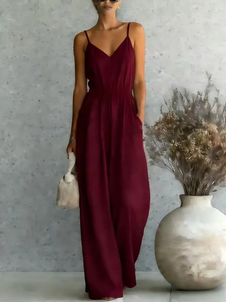 Megan Wide Leg Casual Jumpsuit