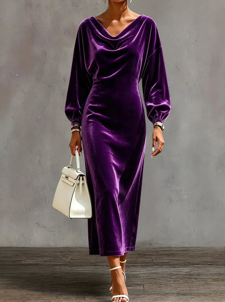 Simone Cowl Neck Midi Dress