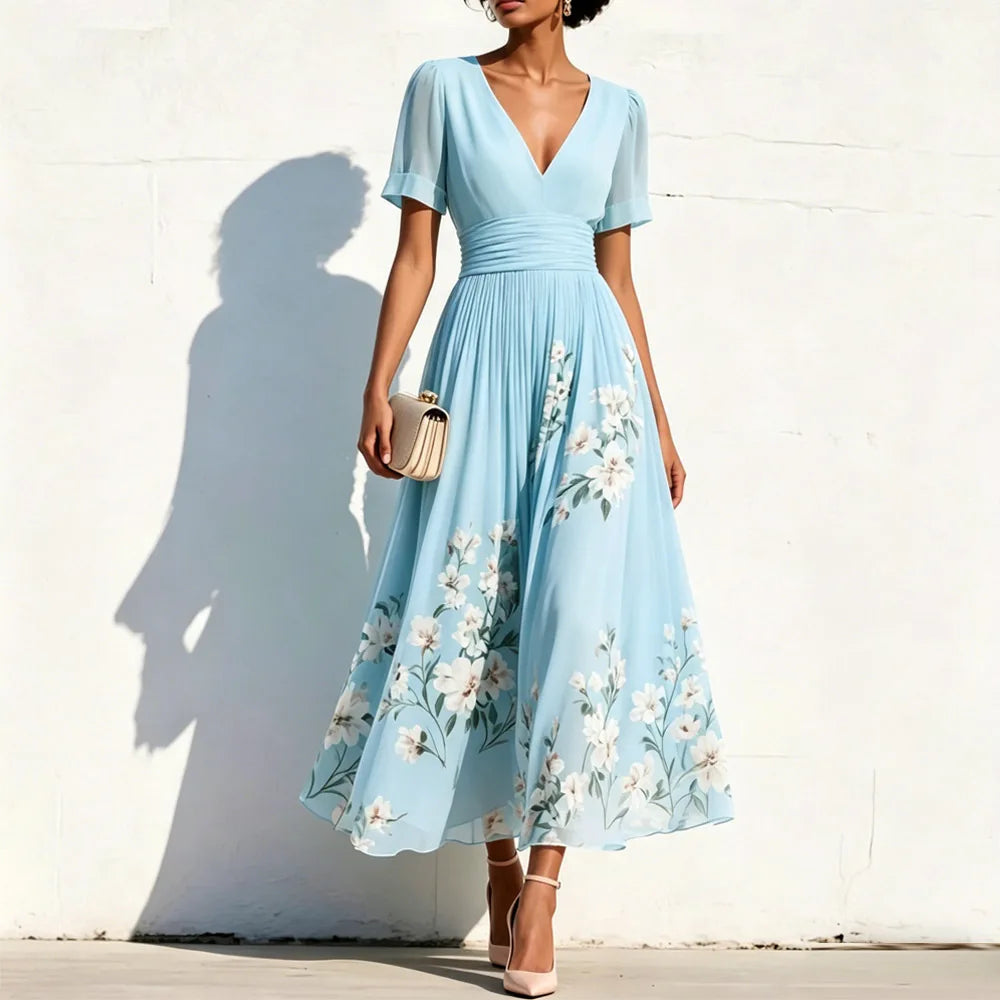 Paula Floral A Line Wedding Guest Dress