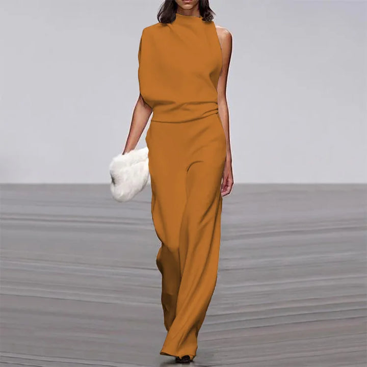 Valentina Draped One-Shoulder Jumpsuit