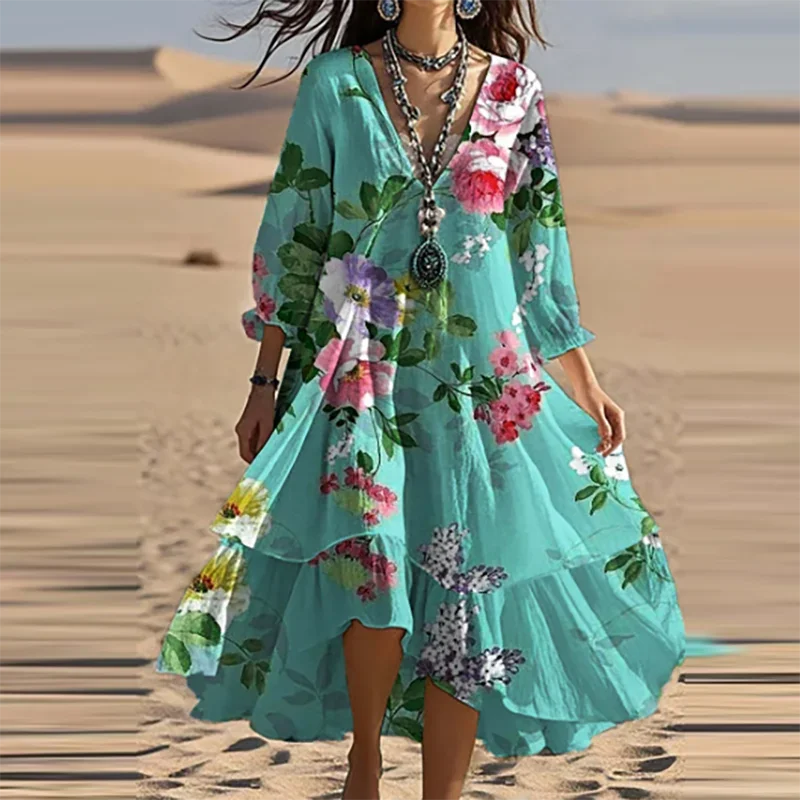 Avaline Boho Floral Maxi Dress