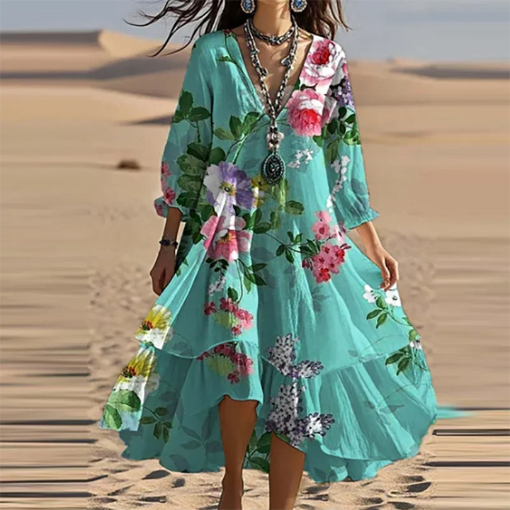 Avaline Boho Floral Maxi Dress