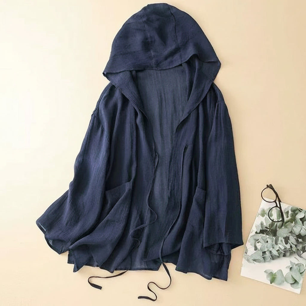 Sylvie Hooded Linen Cardigan