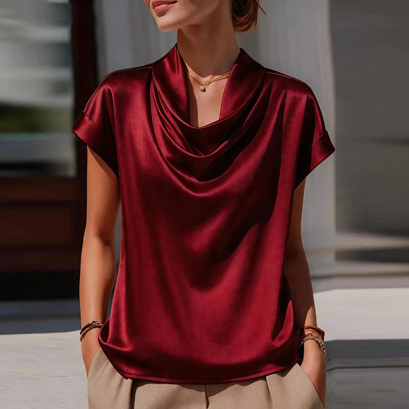 Cassidy Draped Cowl Neck Blouse
