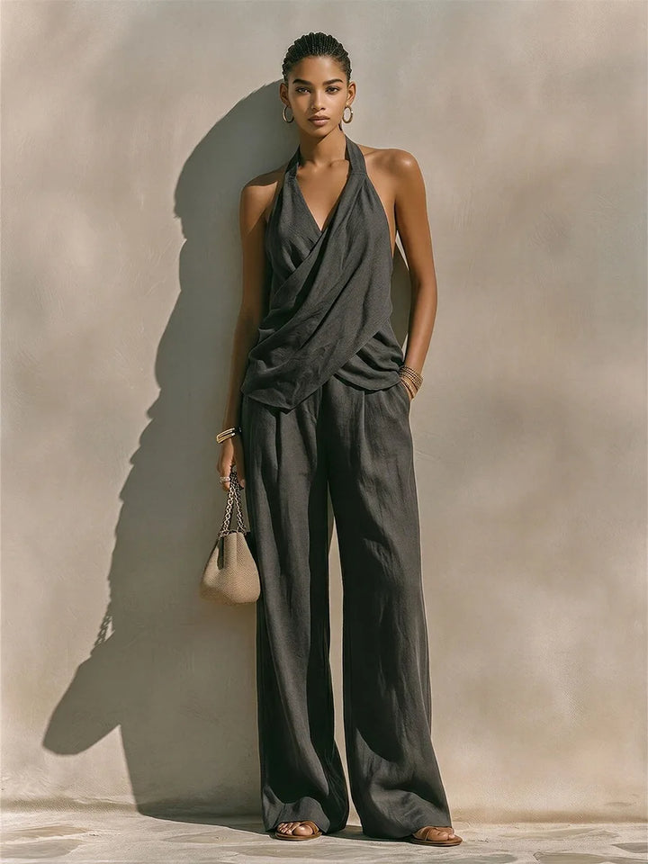 Seraphina Draped Halter Jumpsuit