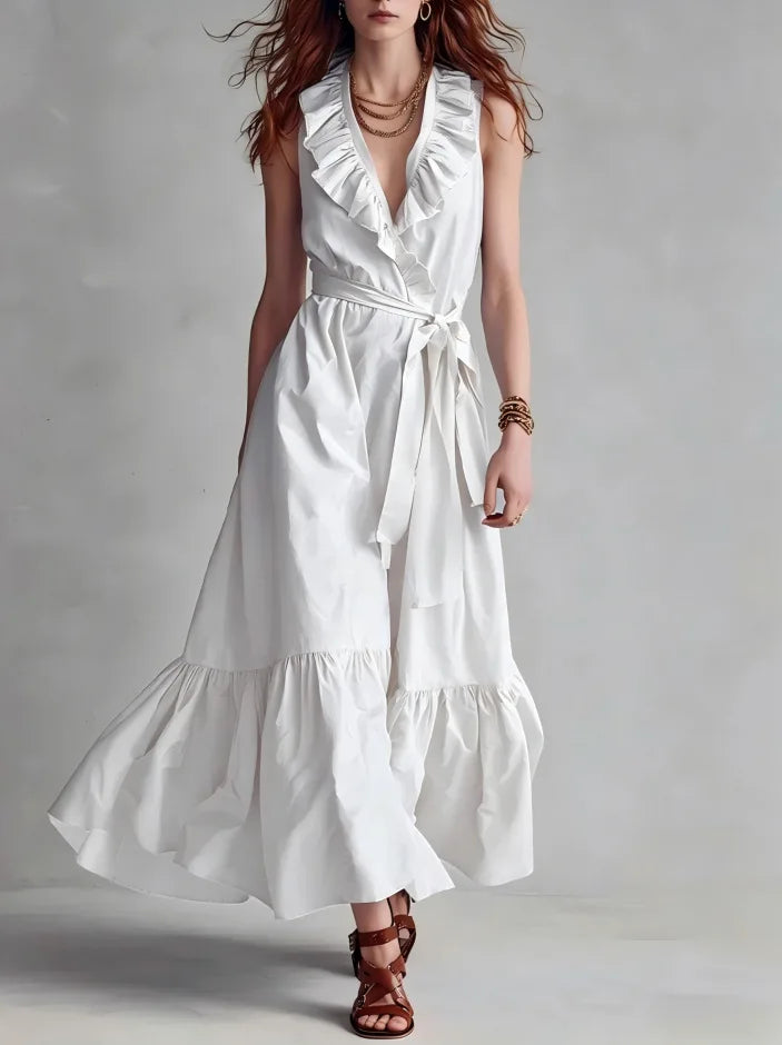 Seraphina Flowy Ruffle Hem Maxi Dress