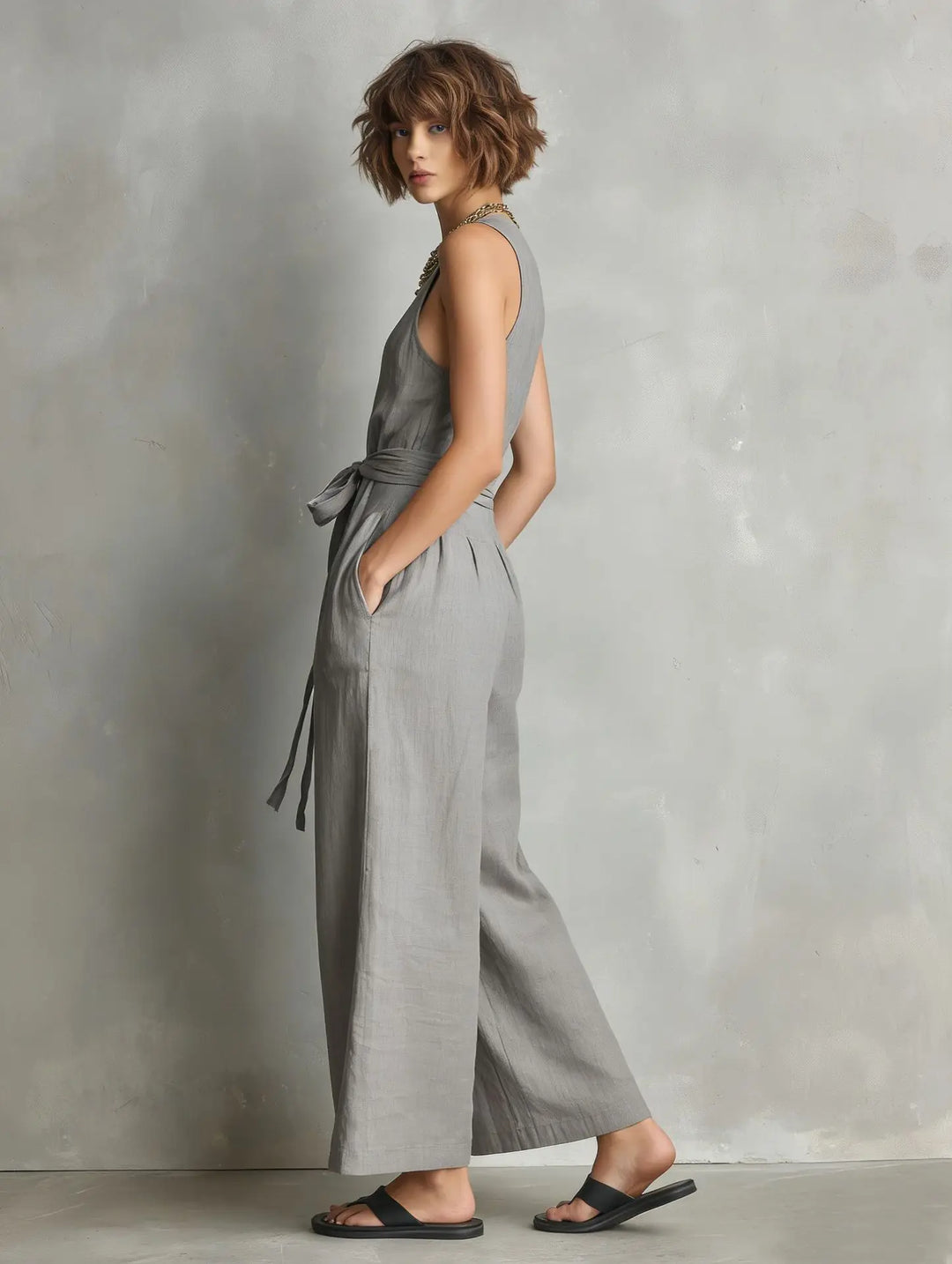 Emery Relaxed V Neck Jumpsuit