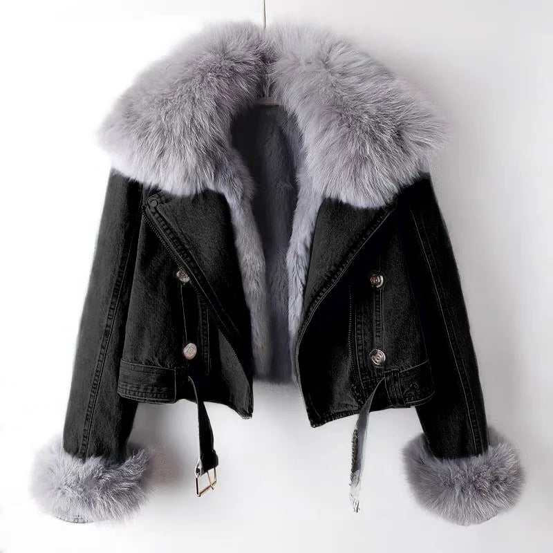Valentina Faux Fur Denim Jacket