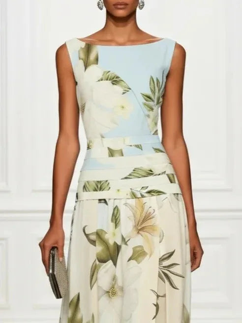 Aimee Floral Belted Maxi Dress