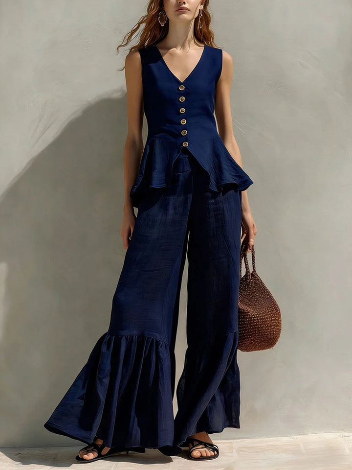 Isabel Ruffle Wide Leg Set