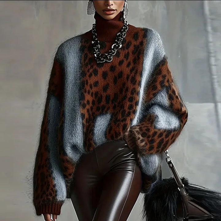 Marlowe Cozy Leopard Knit Sweater