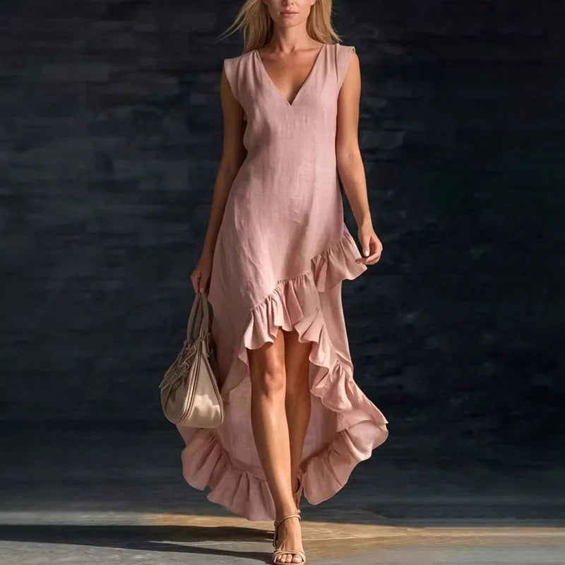 Dolce Sleeveless Ruffle Maxi Dress
