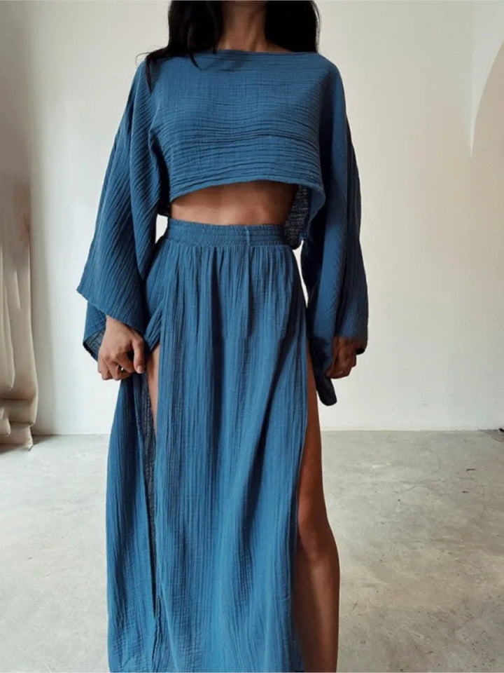 Kimberly Crop Top and Maxi Skirt Set