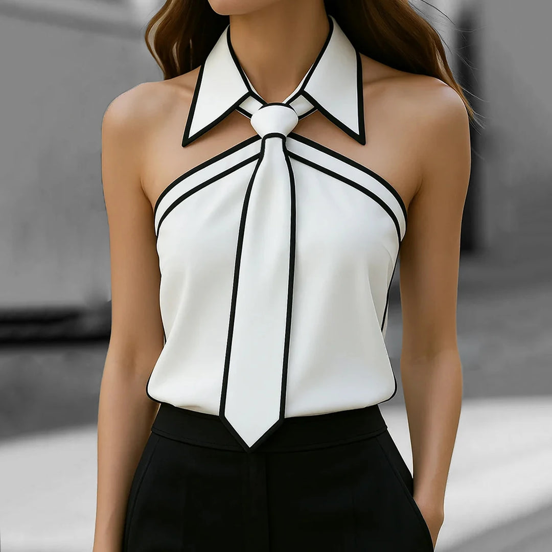 Odessa Tie Neck Sleeveless Blouse