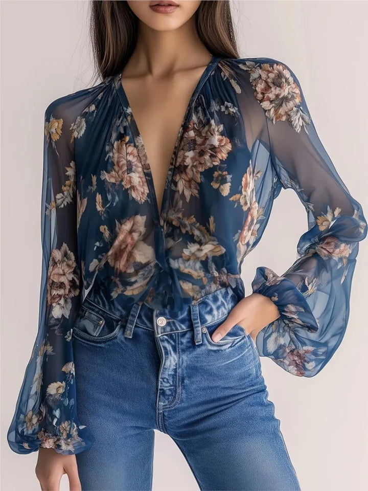 Giselle Floral Chiffon Blouse