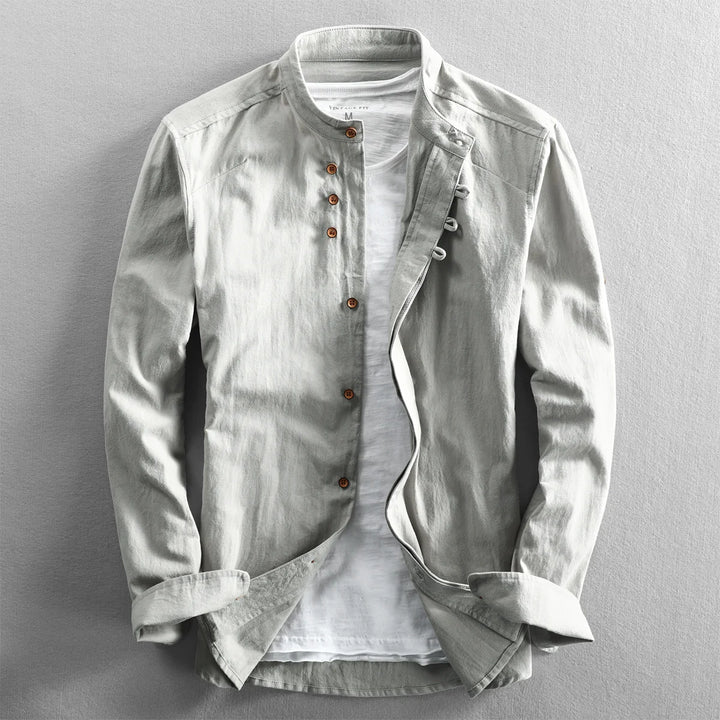 Trenton Slim Fit Linen Henley Shirt