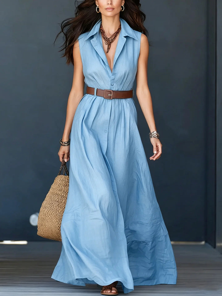 Addison Elegant Maxi Shirt Dress