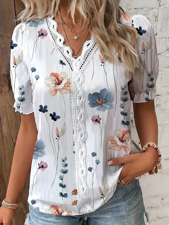 Tracey Floral V Neck Blouse