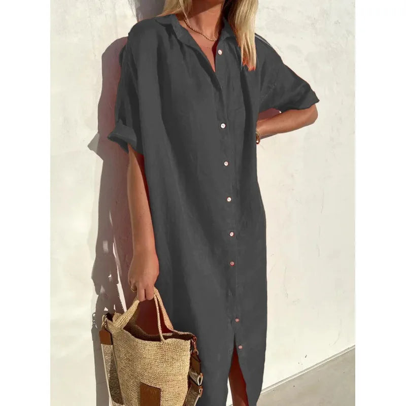 Brielle Button Front Midi Dress