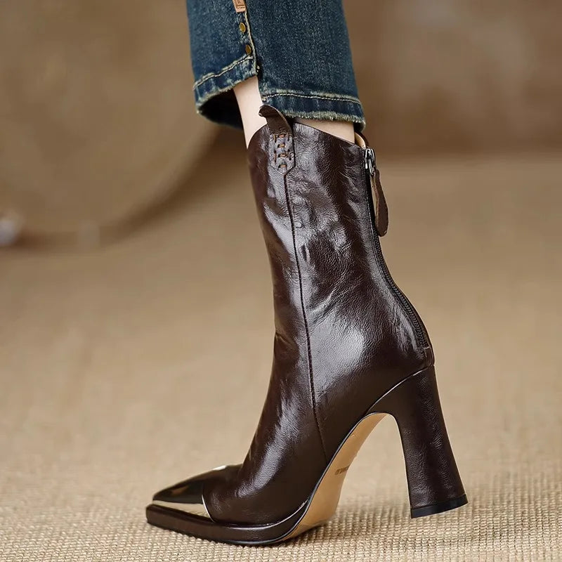 Elora Leather Ankle Boots