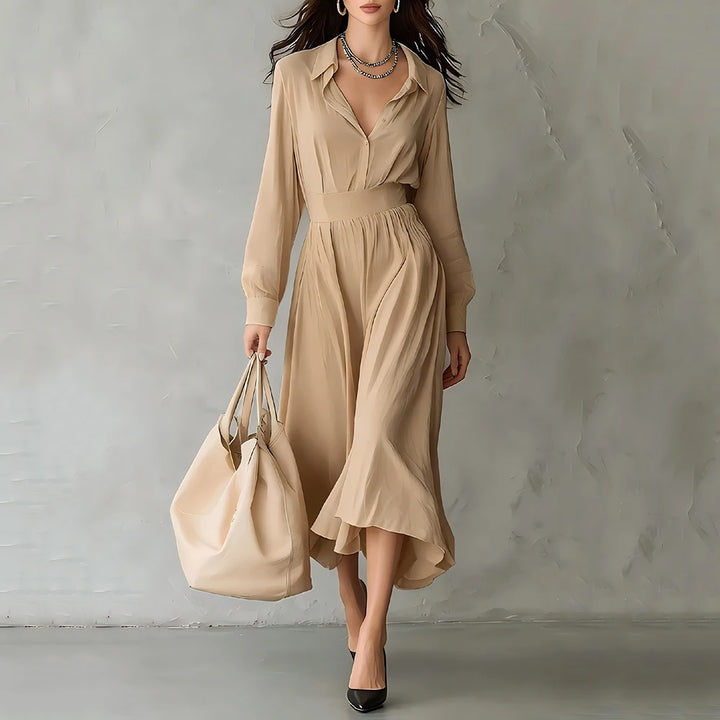 Chloe Pleated Shirt Midi Dress
