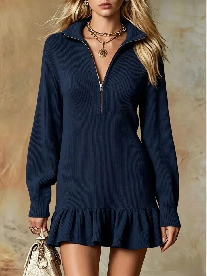 Elara Half Zip Knit Mini Dress