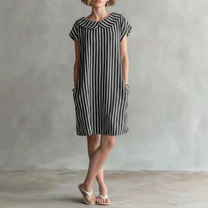 Roslyn Striped Casual Shift Mini Dress