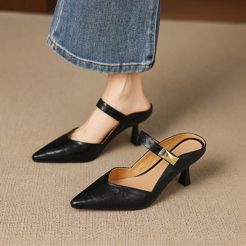 Margot Genuine Leather Kitten Heel