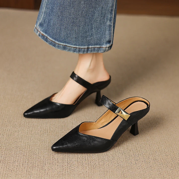 Margot Genuine Leather Kitten Heel