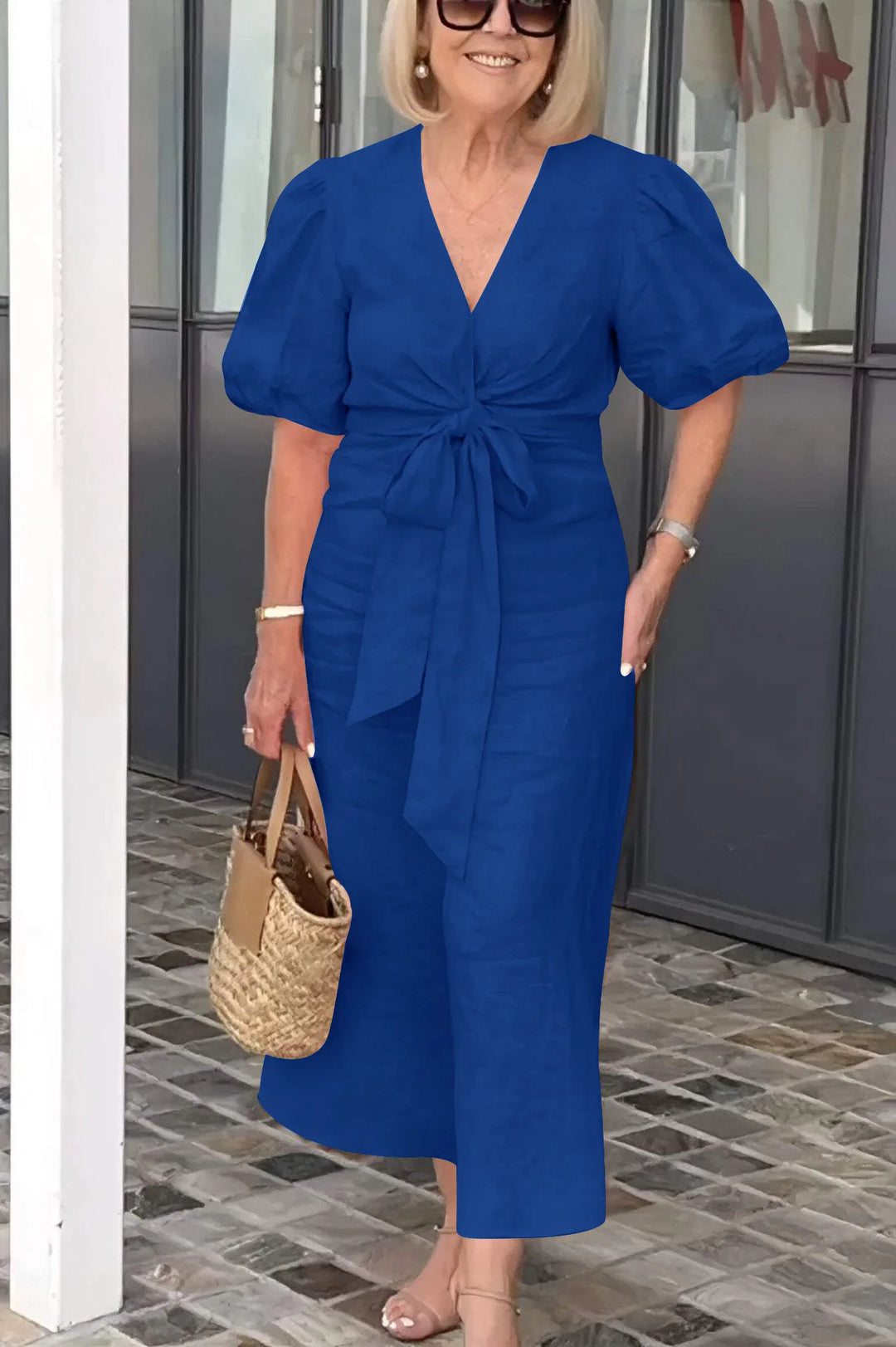 Natalie Relaxed Tie Waist Midi Dress