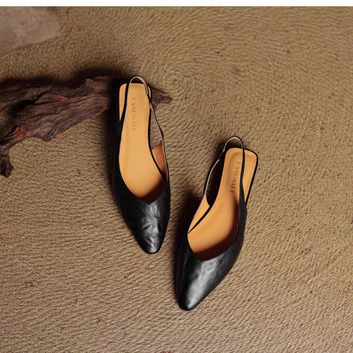 Celeste Genuine Leather Pointed Toe Flats