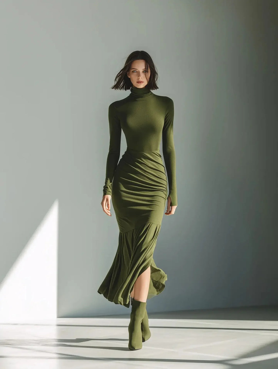 Evelisse Ruched Mermaid Maxi Dress